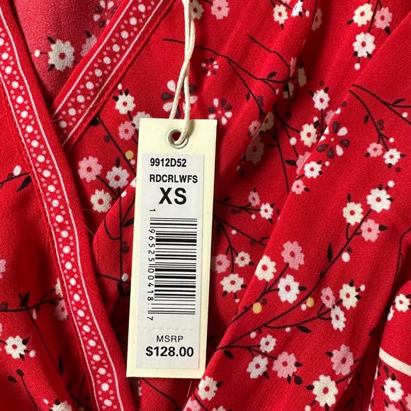 NWT Max Studio Tiered Red Floral Party Dress - Picture 5 of 7